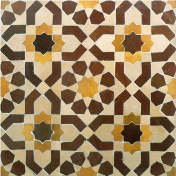 Mosaic House Moroccan tile Ketyani SQ 11-19-8 Ochre,   Beige,   Brown,    solid zellige, mosaic, zellij, field, pattern, glaze, classic, stars, intricate 